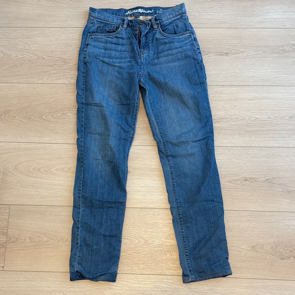 Eddie Bauer Dark Blue Boyfriend Mid RiseStraight Leg Women's Jeans Size 2